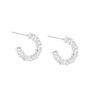 Sterling Silver Half Ring Earrings Half Circle Gold Plated Earrings-Silver