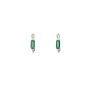 Sterling Silver Green Crystal Ring Earrings