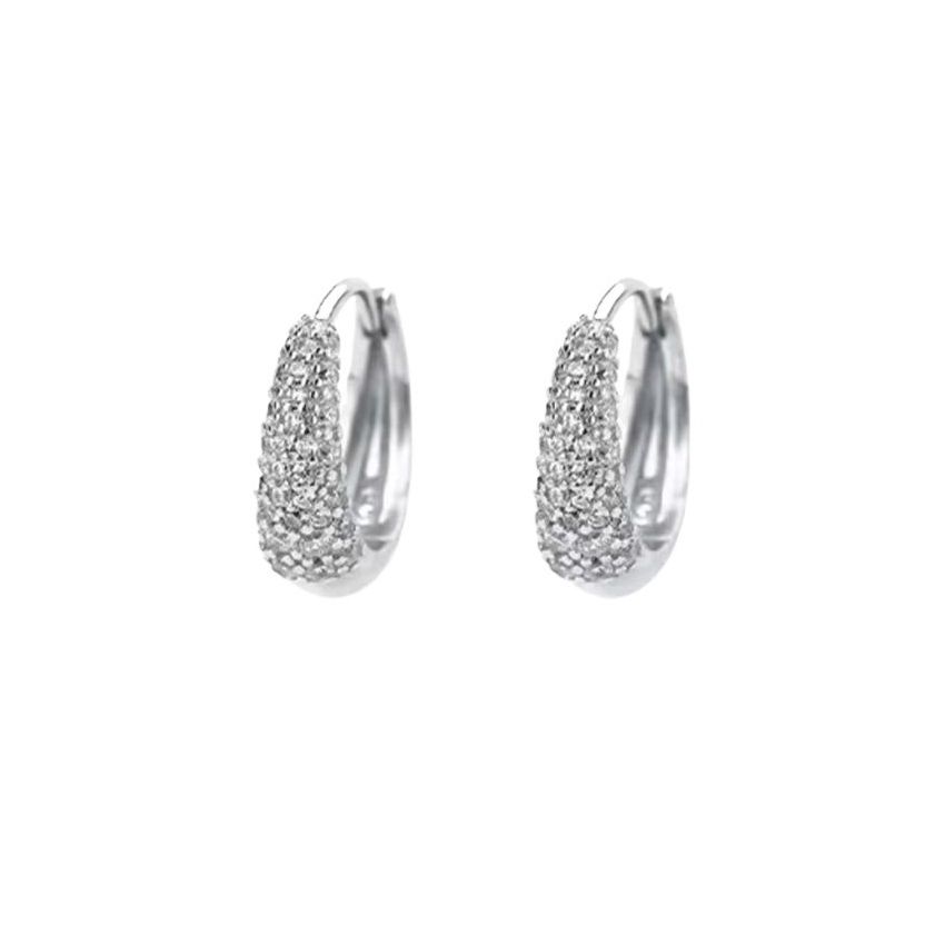 Sterling Silver Water Drop Zircon Ring Earrings