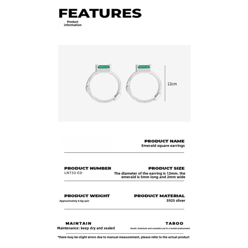 Sterling Silver Green Crystal Ring Earrings