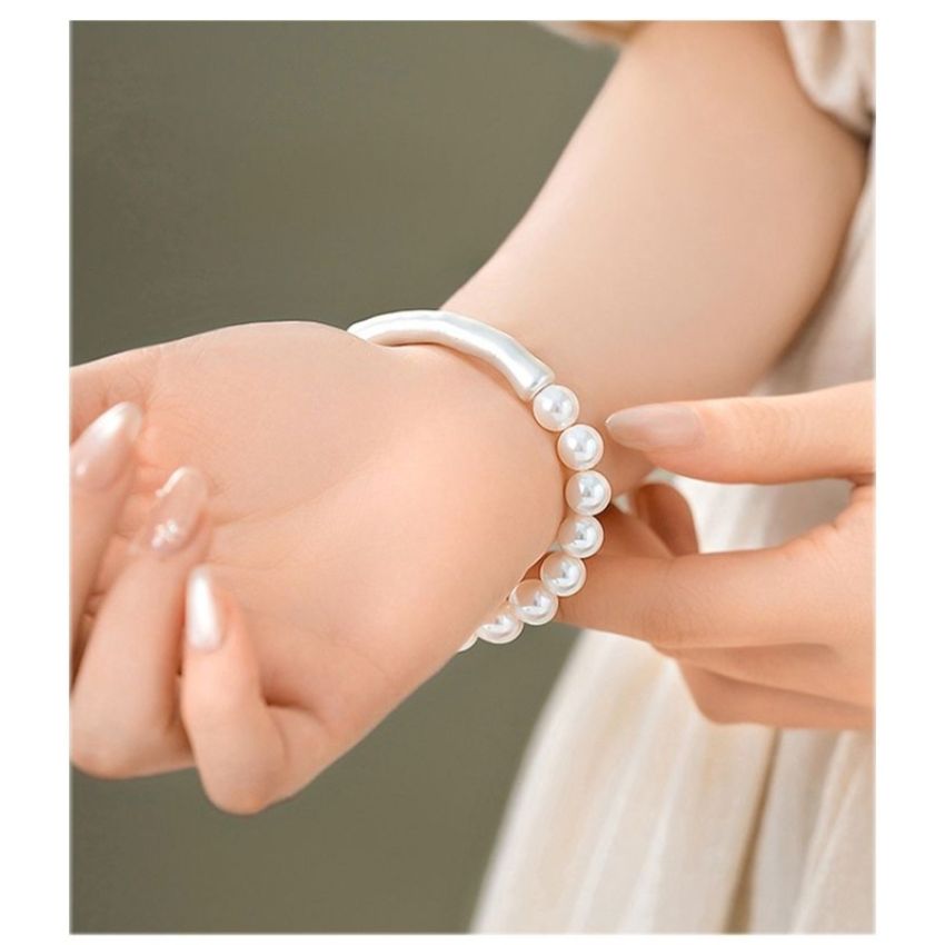 Sterling Silver Natural Pearl Bracelet