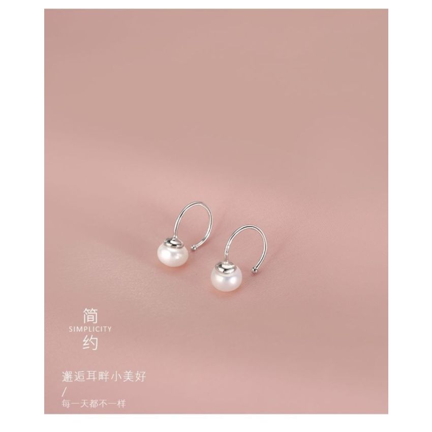 Sterling Silver Natural Pearl Earrings Hypoallergenic Ears