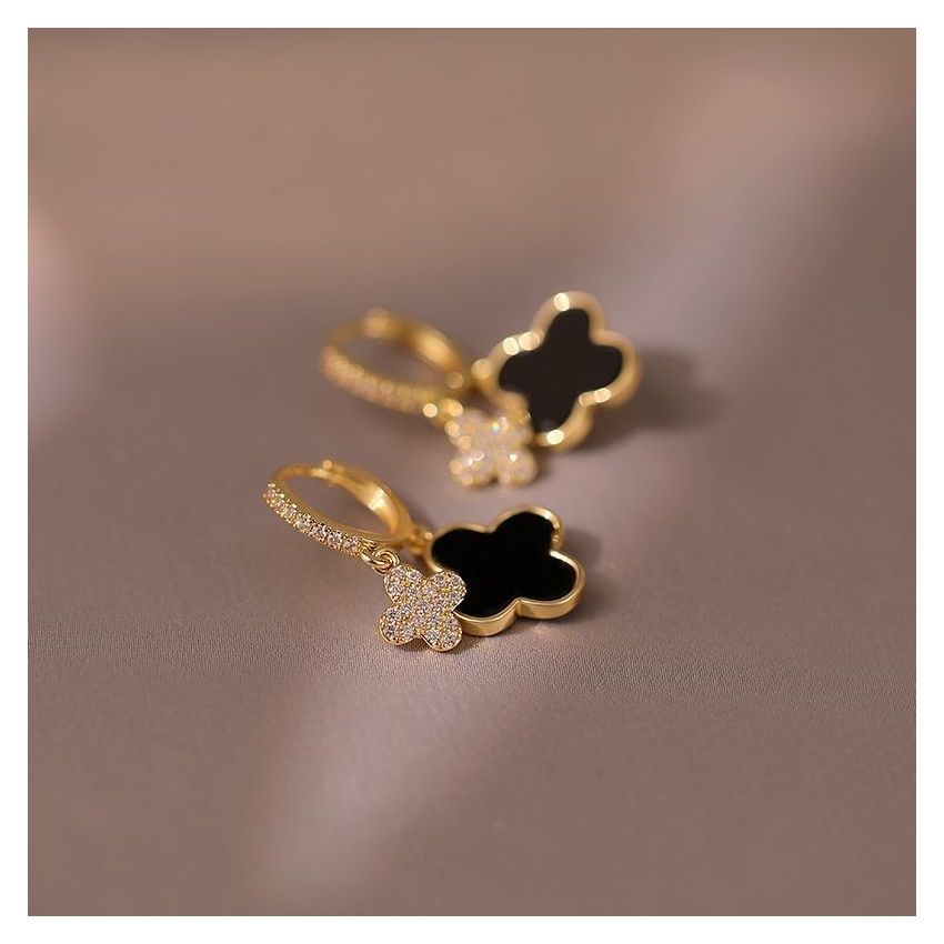 Sterling Silver Clover Gold Plated Earrings