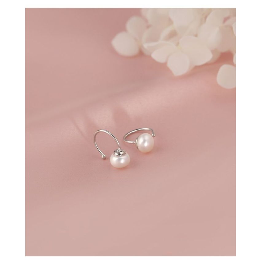Sterling Silver Natural Pearl Earrings Hypoallergenic Ears