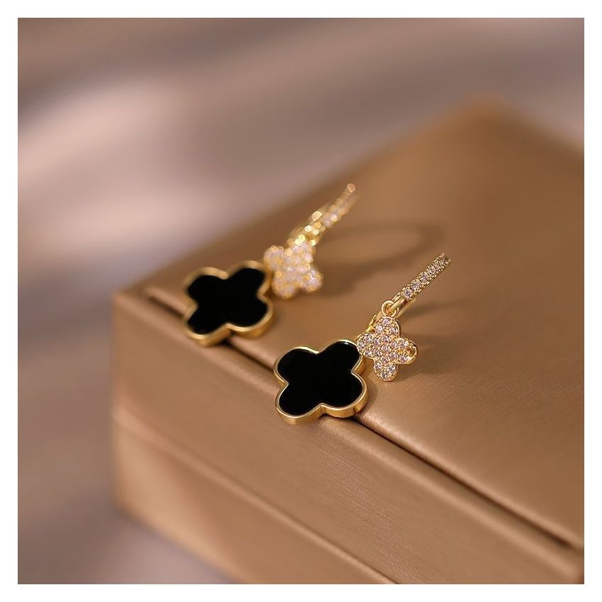 Sterling Silver Clover Gold Plated Earrings