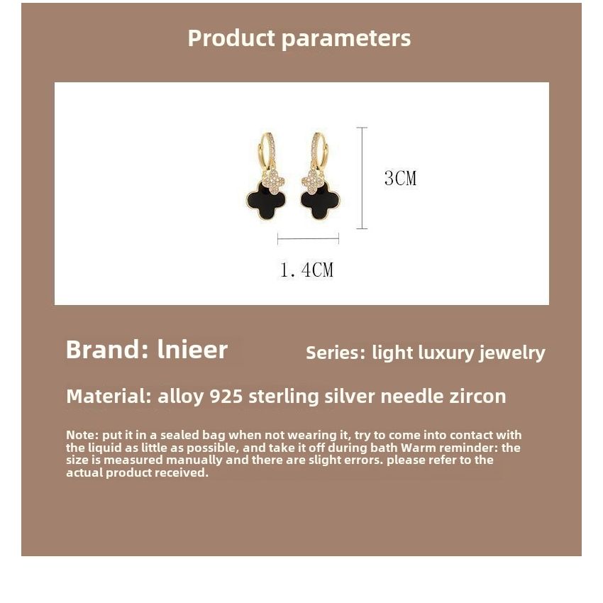 Sterling Silver Clover Gold Plated Earrings