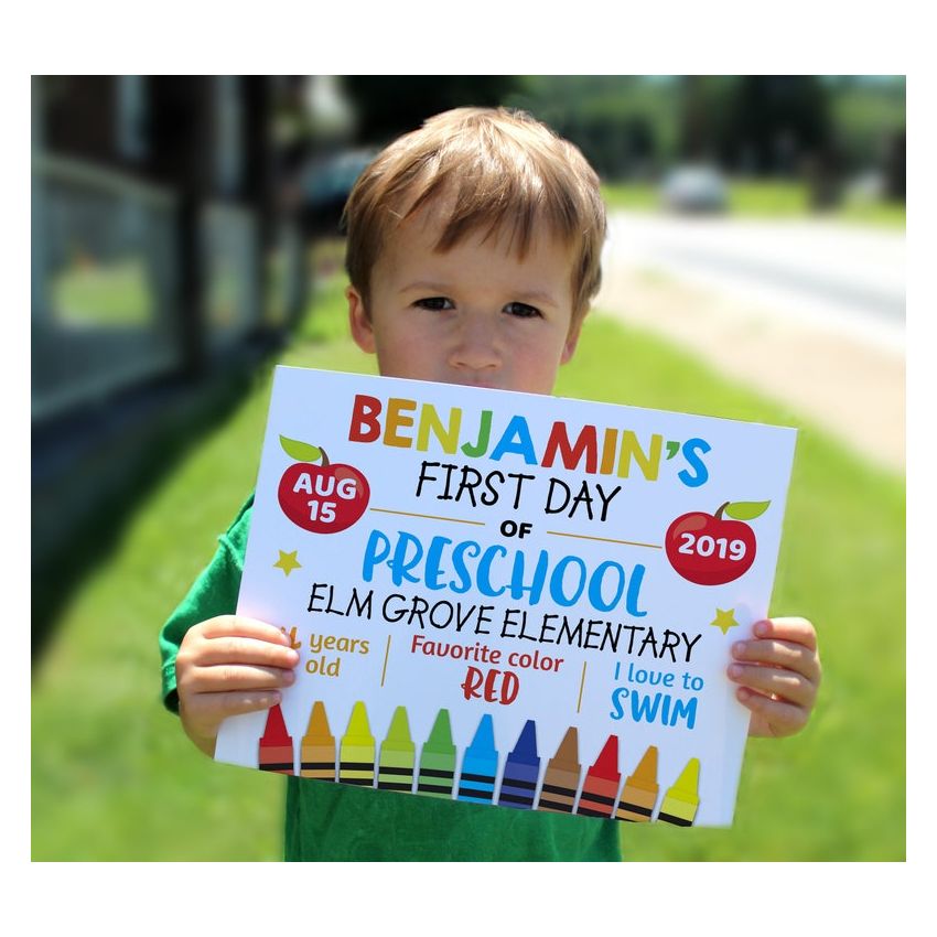 Editable First Day of School Sign, Personalized School Sign