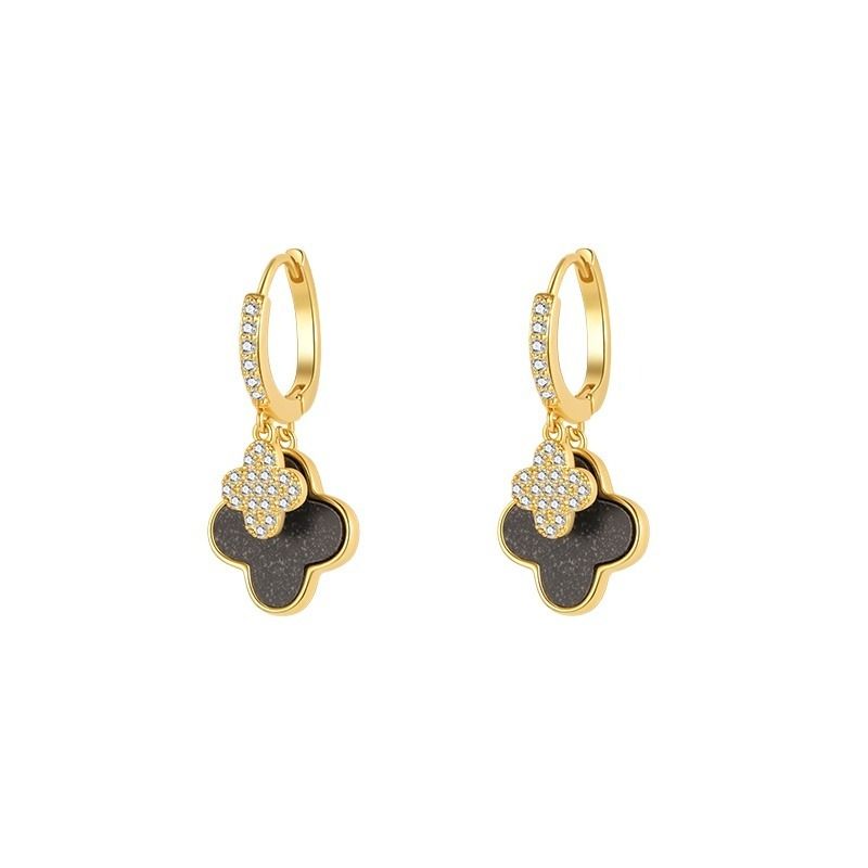 Sterling Silver Clover Gold Plated Earrings