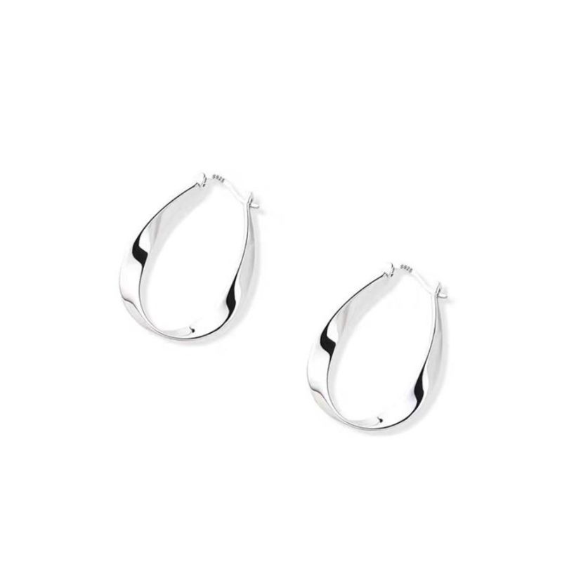 Mobius Sterling Silver Ultra Light Large Circle Earrings